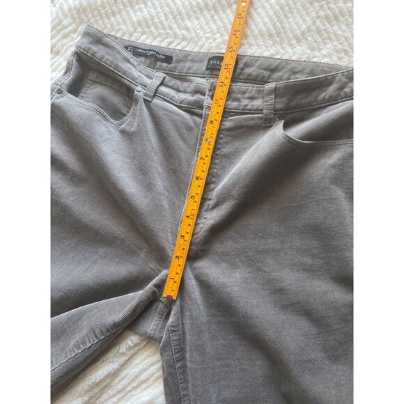 Talbots Corduroy Straight Leg Pants Curvy Fit Size 12 Gray Stretch Classic Style - Picture 14 of 15